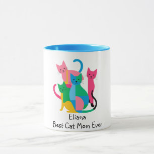 Personalized Best Cat Mom Ever Mug