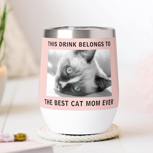 Personalized Best Cat Mom Ever Photo Pink (Creator Uploaded)
