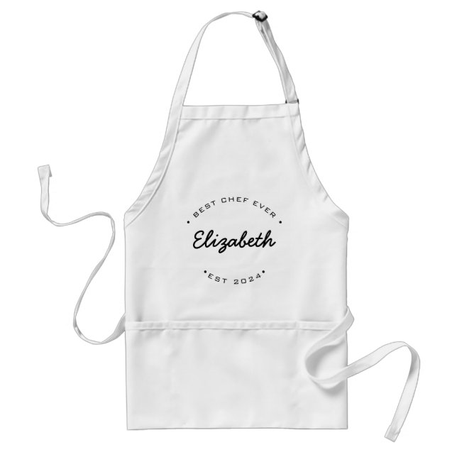 Personalized Best Chef EVER Year and Name Standard Apron (Front)
