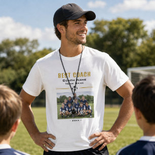 Personalized Best Coach Team Photo T-Shirt