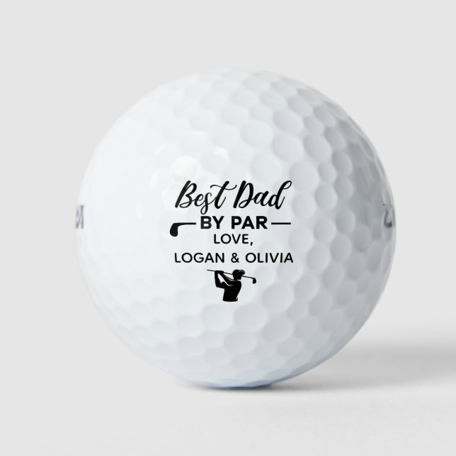 Personalized Best Dad By Par Custom Name Golf Balls (Front)