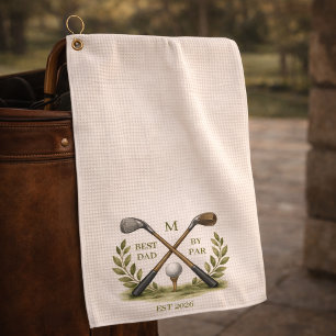 Personalized Best Dad By Par Monogram Golf Towel