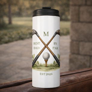 Personalized Best Dad By Par Monogram Thermal Tumbler