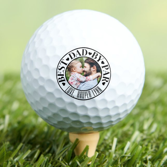 Personalized Best Dad By Par Photo Golf Balls (Personalized Best Dad By Par Golf Balls)
