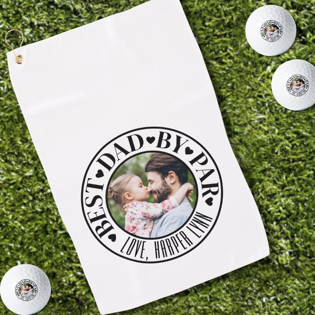 Personalized Best Dad By Par Photo Golf Towel (Personalized Best Dad By Par Photo Golf Towel )