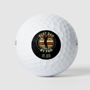 Personalized Best Dad By Par Retro Father's Day Golf Balls