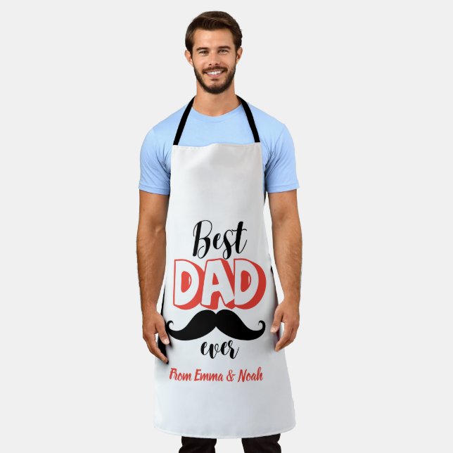 Personalized "Best Dad Ever" Custom Name Apron (Worn)
