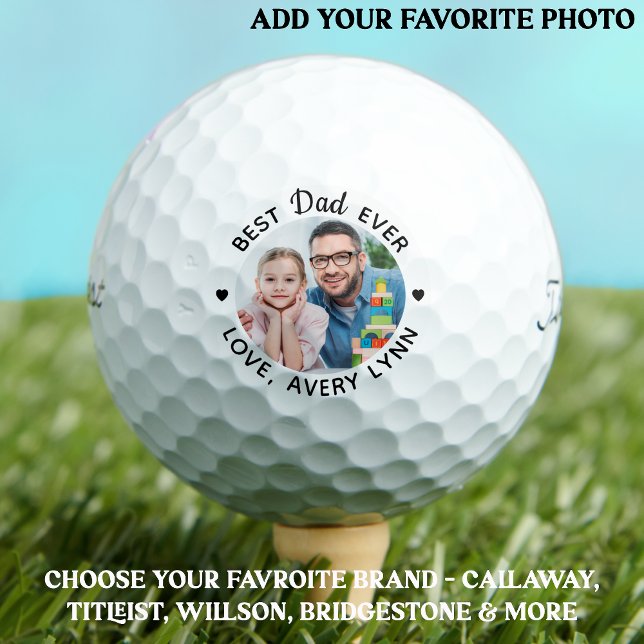 Personalized Best DAD Ever Custom Photo Titleist Golf Balls (Creator Uploaded)