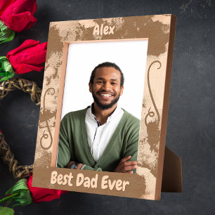 Personalized Best Dad Ever Fathers Day Gift Wooden Etched Frames