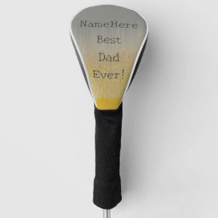 Personalized Best Dad Ever Gold Silver Modern Golf Head Cover