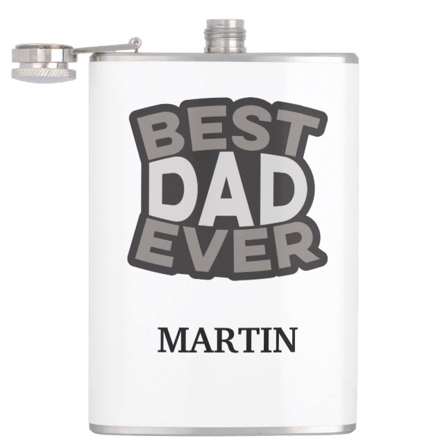 Personalized BEST DAD EVER Hip Flask (Opened)