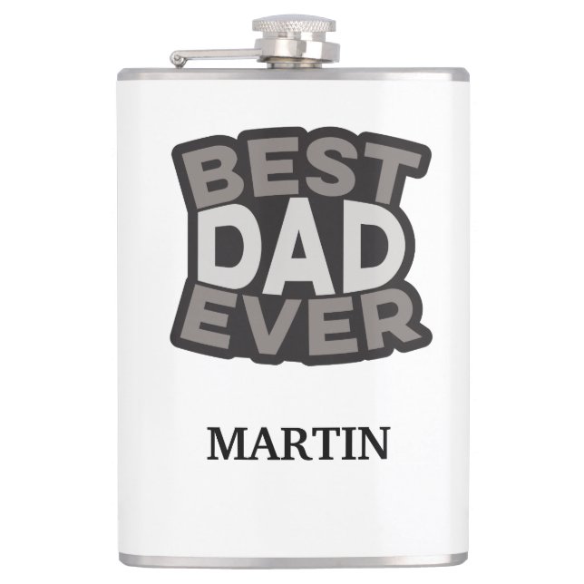 Personalized BEST DAD EVER Hip Flask (Front)