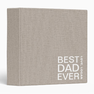Personalized Best Dad Ever Linen Look Photo Album Binder