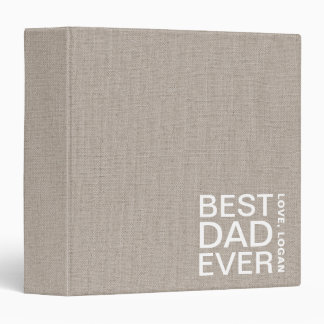 Personalized Best Dad Ever Linen Look Photo Album Binder