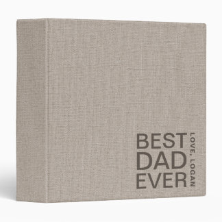 Personalized Best Dad Ever Linen Photo Album Binder