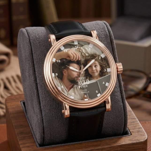 Personalized "best DAD ever " Modern Typography Watch (Creator Uploaded)