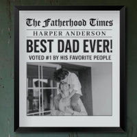 Personalized Best Dad Ever Newspaper Photo