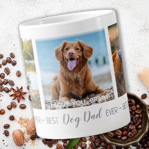 Personalized Best Dad Ever Pet Photo Dog Dad Large Coffee Mug