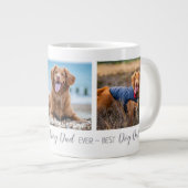 Personalized Best Dad Ever Pet Photo Dog Dad Large Coffee Mug (Front Right)