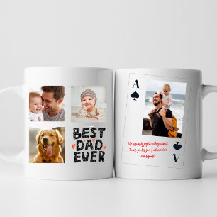 Personalized Best Dad Ever Photo Ace Card Coffee Mug
