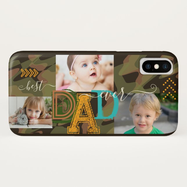 Personalized Best DAD Ever Photo Camo Green Case-Mate iPhone Case (Back (Horizontal))