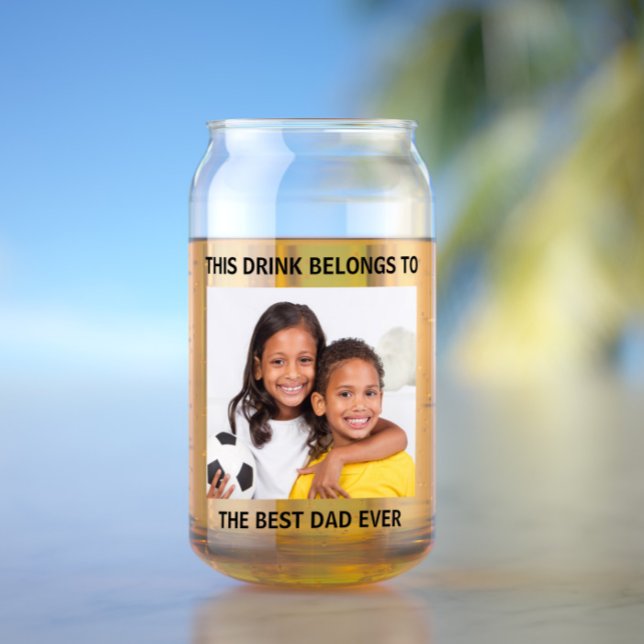  Personalized Best Dad Ever Photo Can Glass (Creator Uploaded)