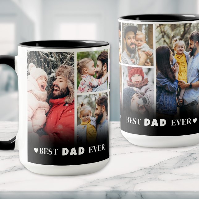 Personalized Best Dad Ever Photo Collage Mug (Personalized Best Dad Ever 8 Photo Collage Father Mug )