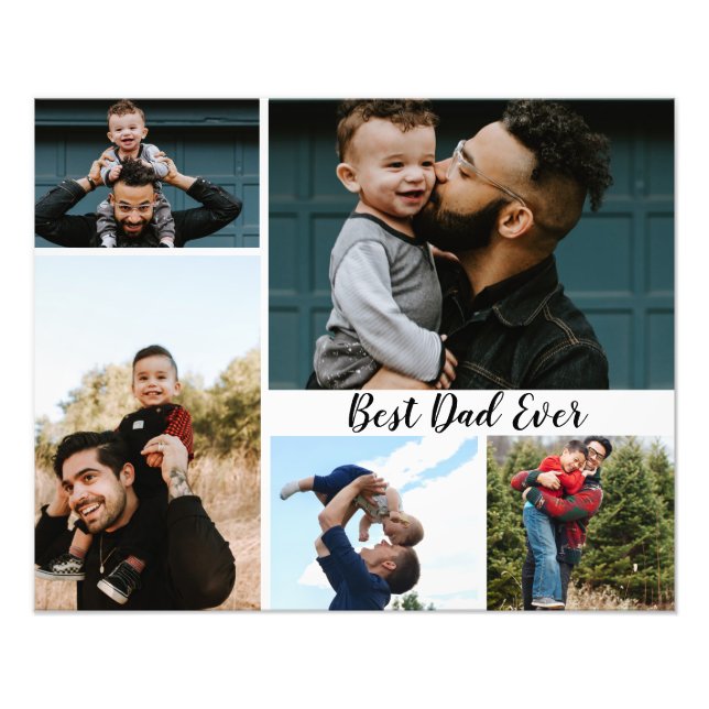 Personalized Best Dad Ever Photo Collage Print (Front)