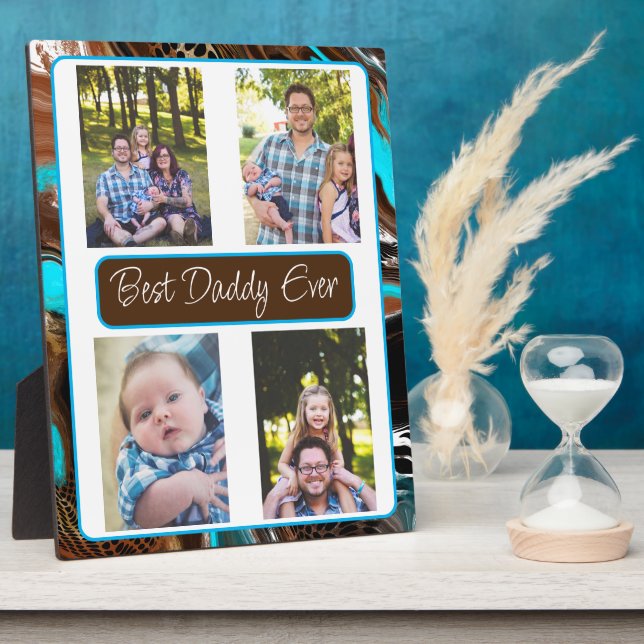 Personalized Best Dad Ever Photo  Plaque (Side)