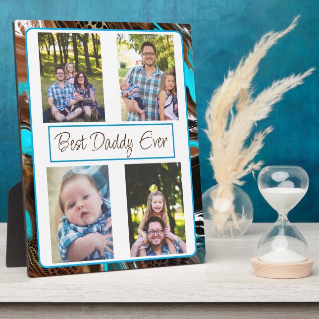 Personalized Best Dad Ever Photo    Plaque (Side)