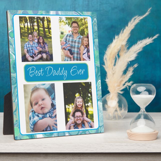 Personalized Best Dad Ever Photo   Plaque (Side)