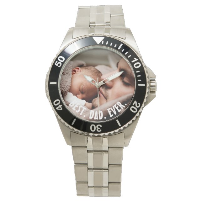 Personalized Best Dad Ever, Photo   Watch (Front)