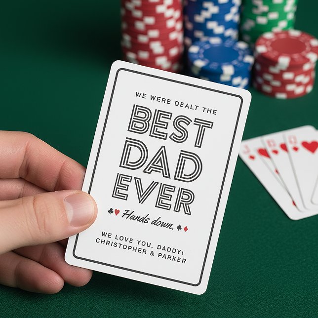Personalized Best Dad Ever  Playing Cards (Creator Uploaded)