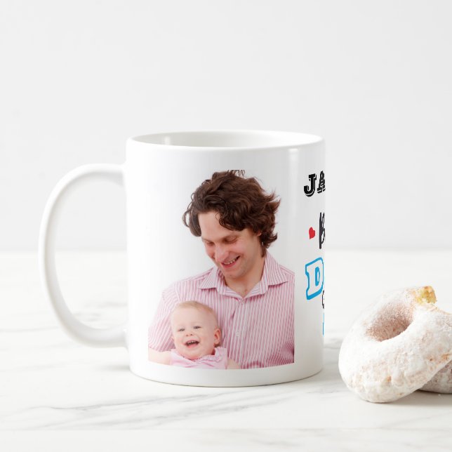 Personalized Best Dad Ever with Photos Mug (With Donut)