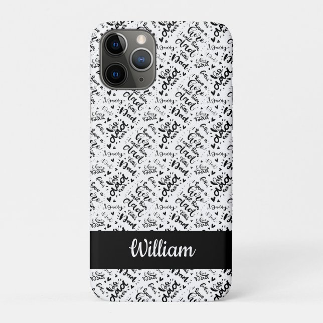 Personalized Best Dad Ever Word Art Father's Day Case-Mate iPhone Case (Back)