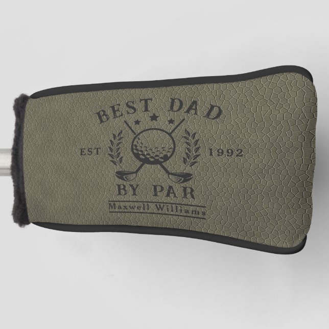 Personalized Best Dad Golf Army Green Head Putter Cover (Front)