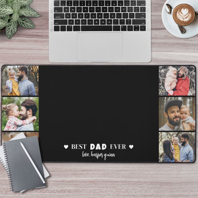 Personalized Best Dad Photo Collage Desk Mat (Personalized Best Dad Photo Collage Desk Mat)