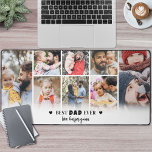 Personalized Best Dad Photo Collage Desk Mat<br><div class="desc">Personalized 'Best Dad Ever' 8-Photo Collage Desk Mat. This custom desk mat is designed to add a personal and practical touch to any workspace. A simple black heart accent sits at the top, with a space below to feature the kids' names in classic black serif font. Below, an 8-photo collage...</div>