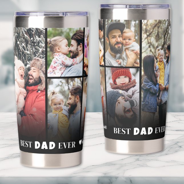 Personalized Best Dad Photo Collage Father Insulated Tumbler (Personalized Best Dad Photo Collage Father Insulated Tumbler )