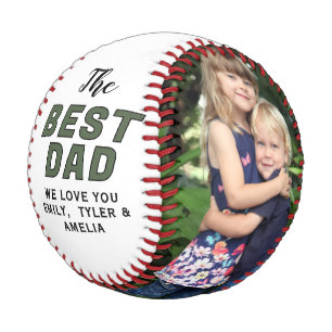 Personalized Best Dad Photo Father’s Day Baseball