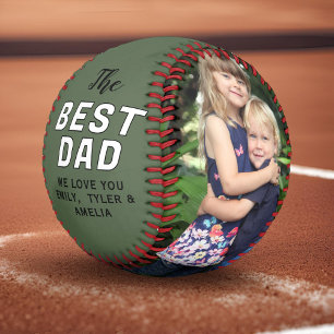 Personalized Best Dad Photo Father’s Day Baseball