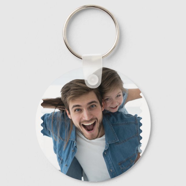 Personalized Best Dad Photo Keepsake Keychain (Back)