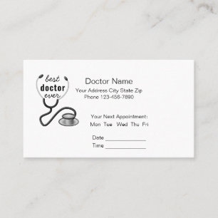 Personalized Best Doctor Ever Thank You Physician Appointment Card