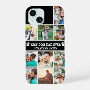 Personalized Best Dog Dad – Collage 10 Photos iPhone 15 Case