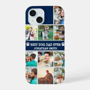 Personalized Best Dog Dad – Collage 10 Photos iPhone 15 Case