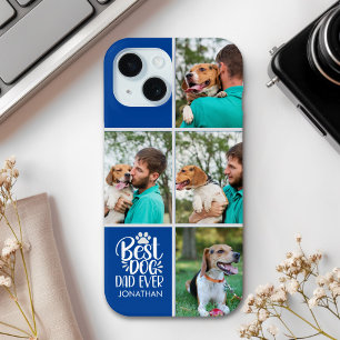 Personalized Best Dog Dad – Collage 4-Photos iPhone 15 Case