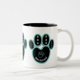Personalized BEST DOG DAD EVER Two-Tone Coffee Mug
