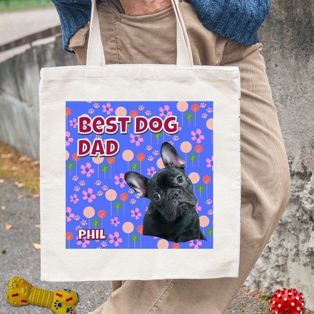 Personalized Best Dog Dad – Father's Day Pet Photo Tote Bag (Creator Uploaded)