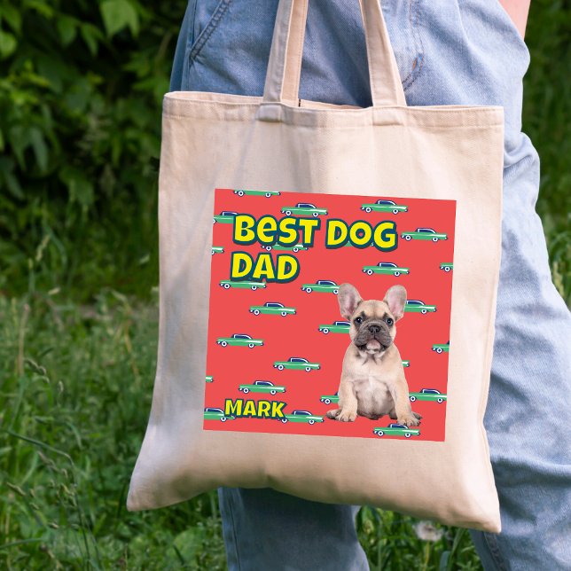 Personalized Best Dog Dad Gift – Fun Pet Photo  Tote Bag (Creator Uploaded)