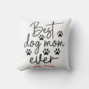 Personalized Best Dog Mom 2 Photo   Mother’s Day Throw Pillow